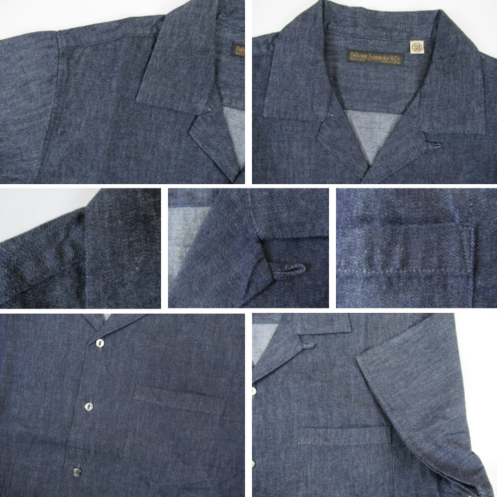 FULLCOUNT（フルカウント） デニム 半袖 オープンカラーシャツ Denim