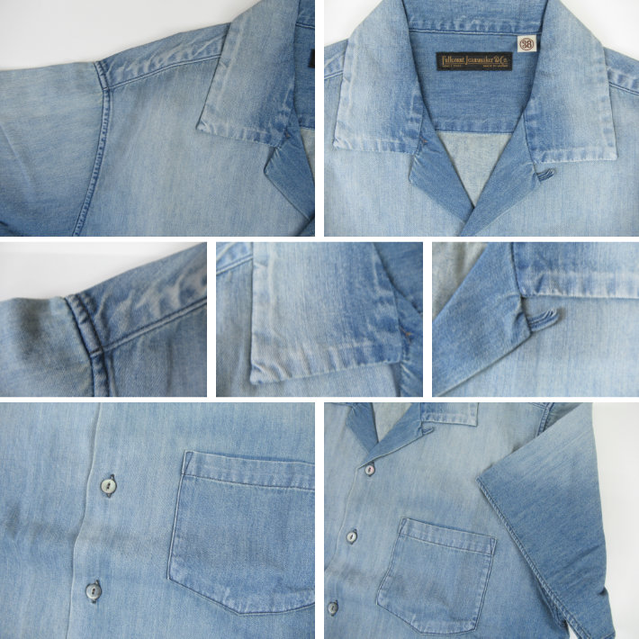 FULLCOUNT（フルカウント） デニム 半袖 オープンカラーシャツ Denim