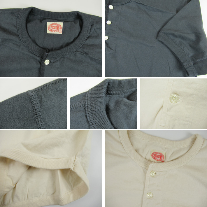 FULLCOUNT（フルカウント） ヘンリーネック Tシャツ FLAT SEAM HEAVY