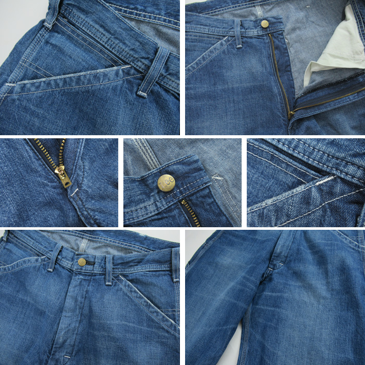 【Lee】良色⭐︎ブルーワイドシルエットペインターデニムパンツ古着 Lee（リー）の「【Lee】PAINTER PANTS ペインター ワイドパンツ
