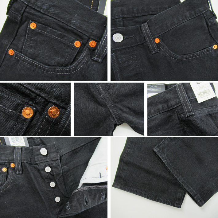 Levi's リーバイス 501 ボタンフライ ストレートジーンズ BLACK