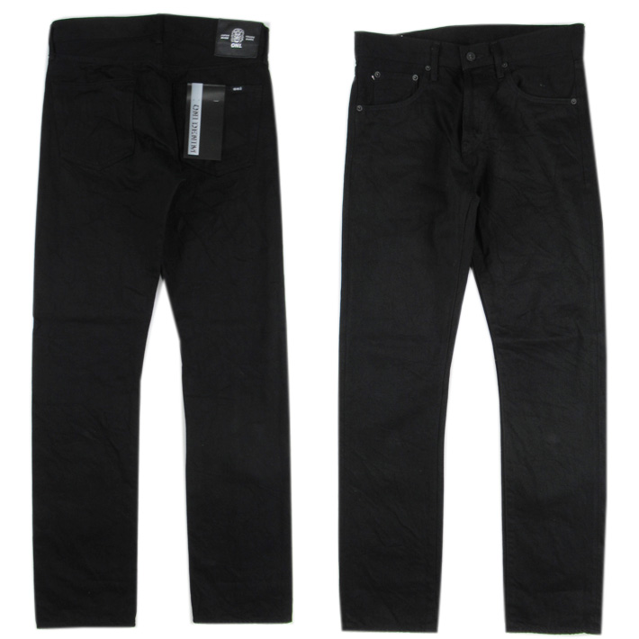 鬼デニム セミタイトストレート 13oz ジェットブラックデニム