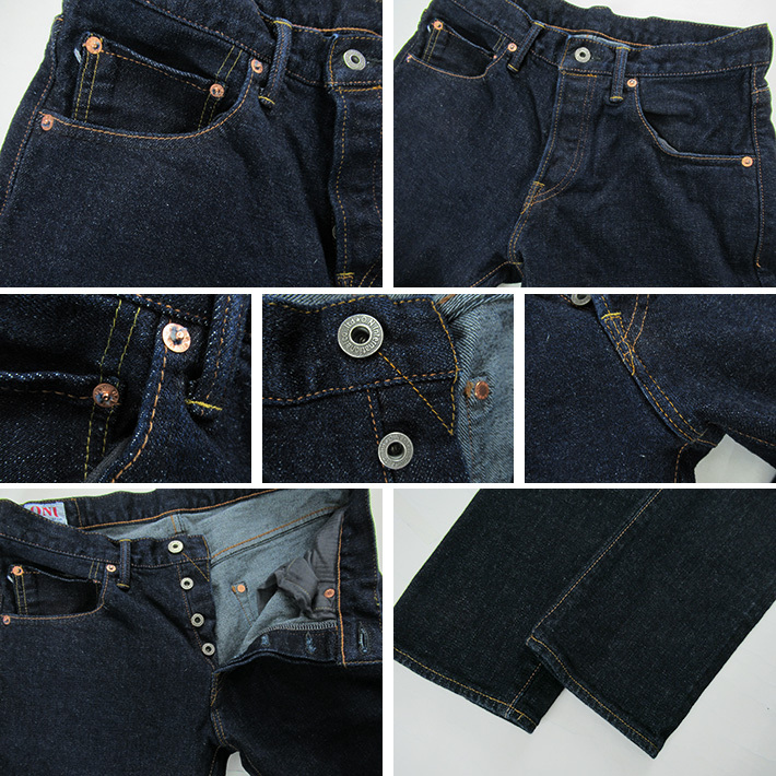 美品 ONI DENIM ONI-665S リラックススパイク グレートッピング ONI DENIMRelax Spike15oz Strech DenimDeep Gray ToppingONI
