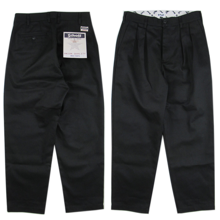 Schott ショット 2タック ワイドパンツ TC DOUBLE PLEATED WIDE PAN...