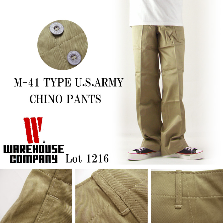 WAREHOUSE ウエアハウス チノパン Lot.1216 M-41 TYPE U.S.ARMY CHINO PANTS