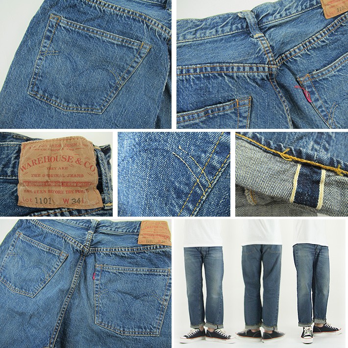 WAREHOUSE（ウエアハウス） 2ND-HAND Lot.1101 ユーズドウォッシュ(中