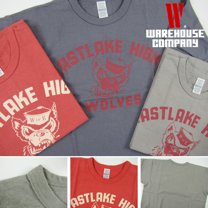 WAREHOUSE ウエアハウス Lot.4064 Tシャツ WOLVES : カジュアル