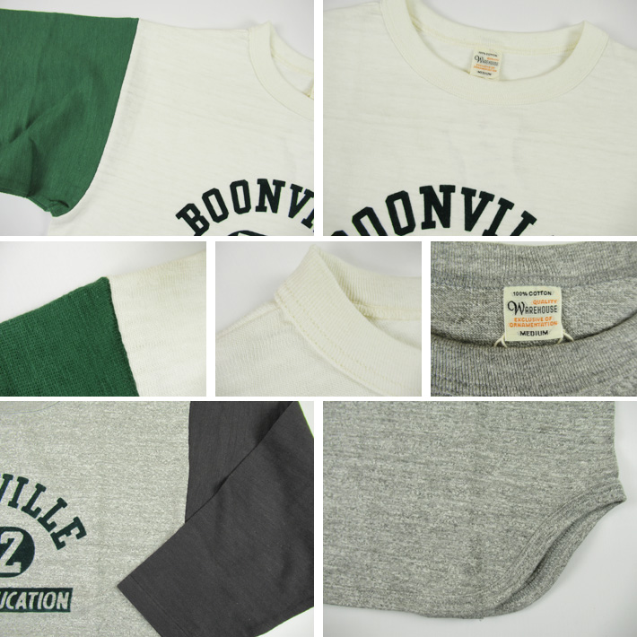 WAREHOUSE（ウエアハウス） Lot 4800 7分袖ベースボールT BOONVILLE