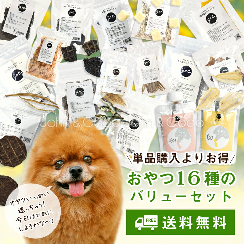 「送料無料」Ｊ＆Ｃ オヤツバリューパック 16種セット 犬 トリーツ ドッグフード ジャーキー ピューレ 肉 魚 お得なセット | 
