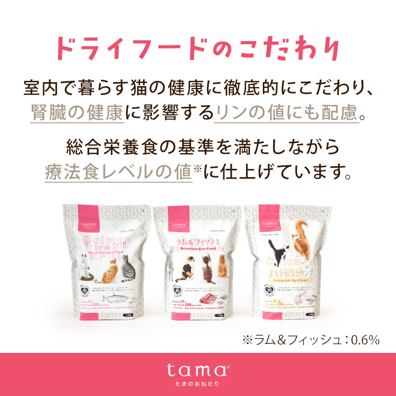 「送料無料」tama プレミアムキャットフード しっかりお試しセット 猫 トライアル ドライフード ウェットフード ドライもウェットもオヤツも送料無料でお試し！ | tama（ペット用品） | 07