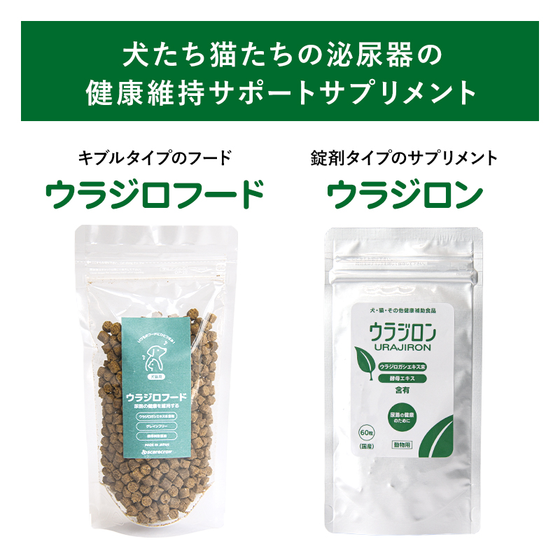 ウラジロン 60粒 （犬猫用） 尿ケア 犬 猫 サプリメント 国産 : 犬と猫
