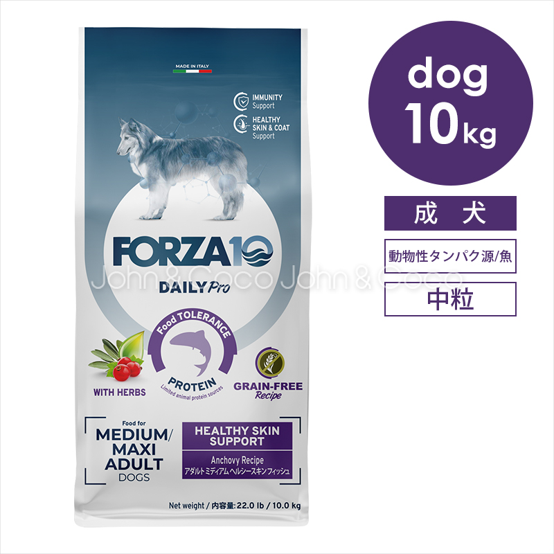 フォルツァ10 DOG デイリープロ アダルトミディアム ヘルシースキン 10kg