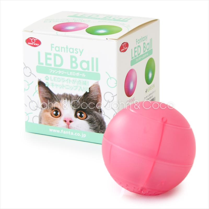 ファンタジー 【特別価格品】LEDボール ピンク　猫 おもちゃ 光るボール キャットニップ｜john-coco