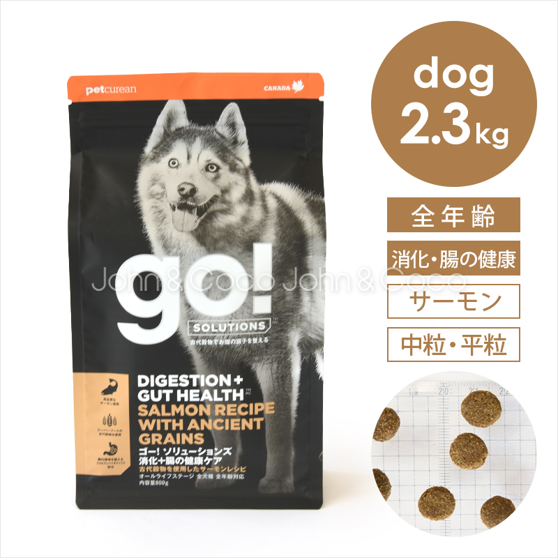 ゴー DOG 消化＋腸の健康ケア サーモン 2.3kg 犬 ドッグフード ドライフード 魚 お腹 プロバイオティクス 腸活 | GO!（Petcurean）