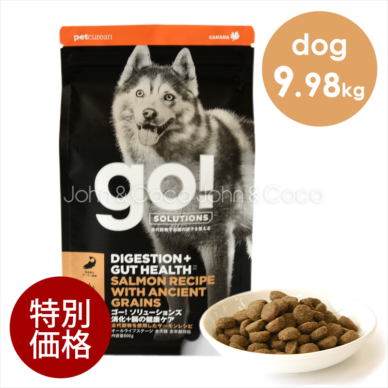 ゴー 【特別価格】 DOG 消化＋腸の健康ケア サーモン 9.98kg　ドッグフード ドライフード