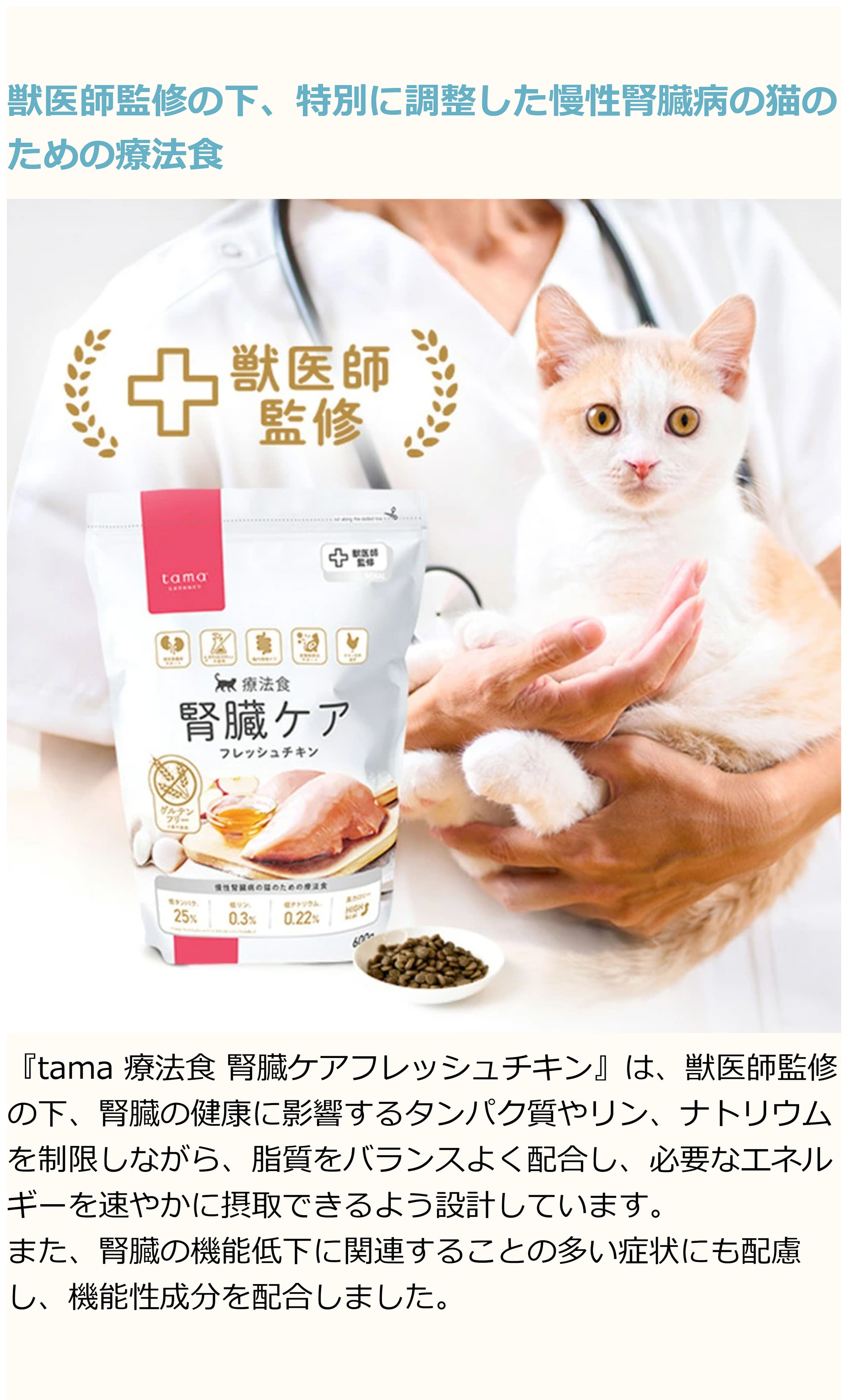 tama 療法食 腎臓ケア フレッシュチキン 100g お試しミニサイズ 猫