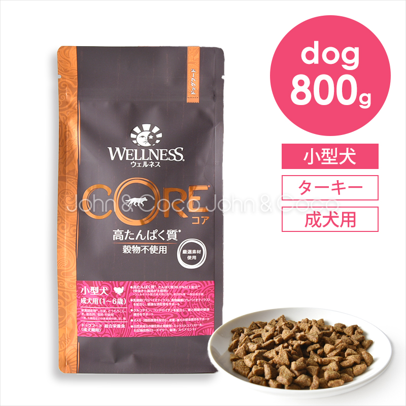 ウェルネス コア 穀物不使用 小型犬成犬用 800g ドッグフード ドライフード