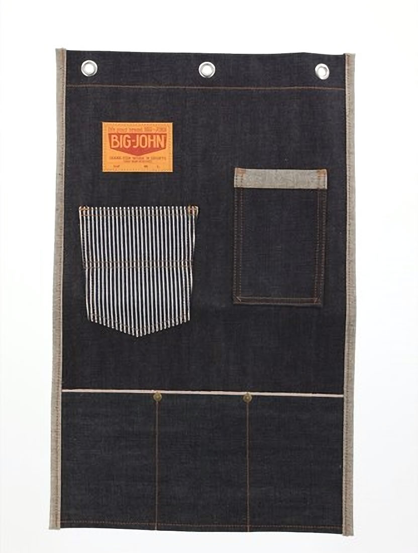 タペストリー ビッグジョン 壁掛けポケット ウォールポケット BIG JOHN デニム ヒッコリー 革ラベル BIGJOHN 定番 日本製 インテリア 収納用品｜johnbull-jeans｜02