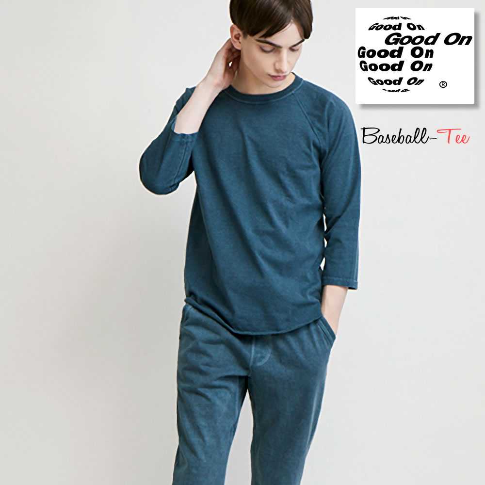 GOOD ON（グッドオン） Tシャツ ラグラン 七分袖 ピグメントダイ
