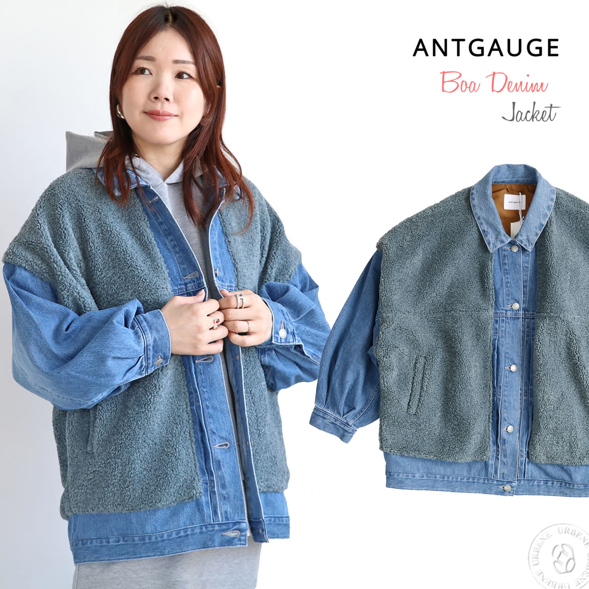 ANTGAUGE（アントゲージ） Gジャン ボア×デニム 切替え ボアGジャン
