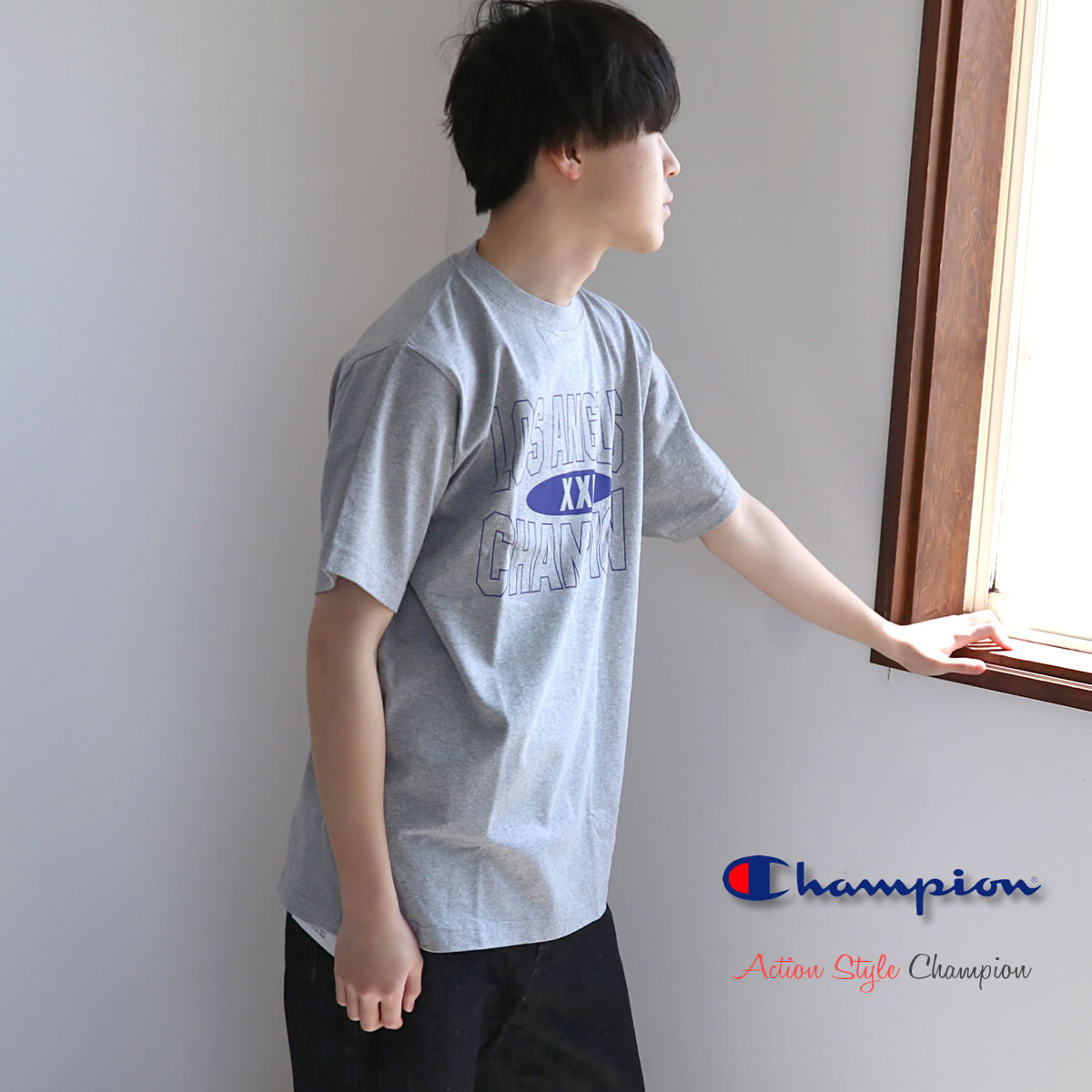 半袖Tシャツ チャンピオン Champion クルーネック ショートスリーブ ロゴプリントTシャツ ...