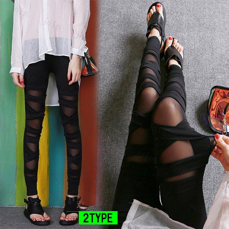 RG66# レギンス レディース スポーツ  ボトムス  レース切替 ストレッチ フリーサイズ 無地 ウエストゴム  美脚 伸縮性 フェイクレザー パンツ  10丈 |  | 02