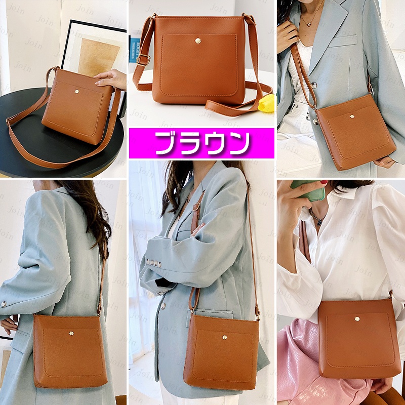 BA107# ショルダーバッグ レディース 日本国内当日発送 5color シンプル オーペンポケット 無地 キャンパスバッグ PU 大容量バッグ 斜めがけ 通学 韓国 肩掛け |  | 01