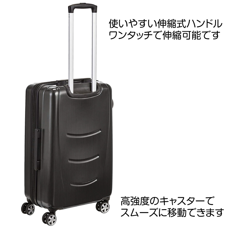 【在庫処分】AmazonBasics スーツケース 機内持ち込み 37L キャリーケース ABS PC ポリカ ハードシェル キャリーオン 20インチ スレートグレー 軽い 旅行 出張｜jojo-donya｜03