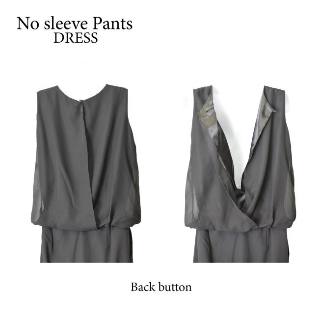 ノースリーブ パンツドレス フォーマル オールインワン テーパードパンツ ドレッシースタイル ラウドネック パーティー 結婚式 無地