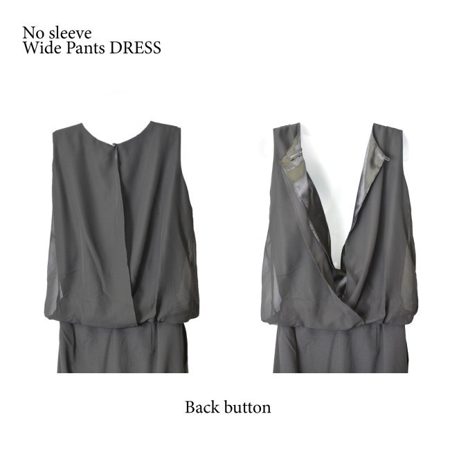 ノースリーブ ワイドパンツドレス パーティードレス フォーマル オールインワン ワンピドレス ラウドネック 結婚式 正装 無地 ゆったり