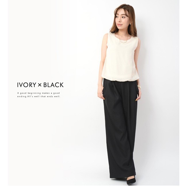 ノースリーブ ワイドパンツドレス パーティードレス フォーマル オールインワン ワンピドレス ラウドネック 結婚式 正装 無地 ゆったり