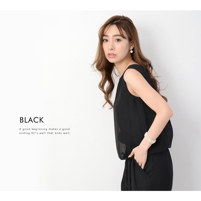 ノースリーブ ワイドパンツドレス パーティードレス フォーマル オールインワン ワンピドレス ラウドネック 結婚式 正装 無地 ゆったり