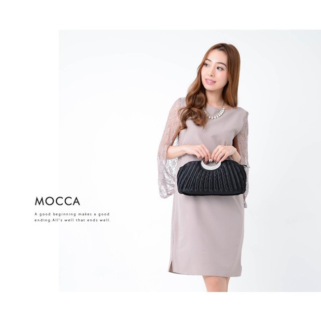 ドルマンレースボレロドレス パーティードレス フォーマルワンピース セレモニーワンピース 七分袖 ラウンドネック ひざ丈 結婚式 Aライン