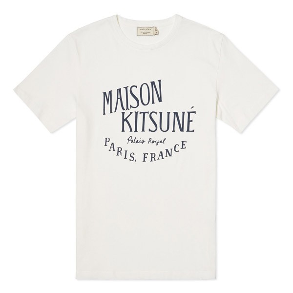 MAISON KITSUNE メゾンキツネ 半袖Tシャツ TEE SHIRT フロントロゴプリント Tシャツ クルーネック 文字ロゴ 男女兼用 並行輸入 得トクセール｜joker-face｜02
