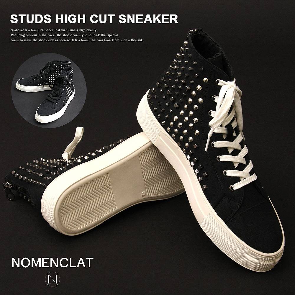 Qoo10] ハイカットスニーカー スタッズスニーカー