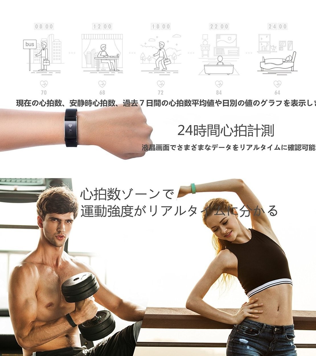 スマートウォッチ,iWOWNfit,i6,Pro,正規代理店,日本語対応,フィットネスリストバンド,スマートブレスレット,iPhone,Android対応,24時間自動測定,