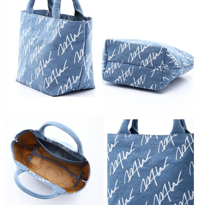 WTW ダブルティー トート WTW TOTE BAG 3 DEW デニムトートバッグ Sサイズ 定番 ロゴ入り ランチバッグ ハンドバッグ セレブ  ユニセックス 得トクセール : wtw-002 : JokerFace - 通販 - Yahoo!ショッピング