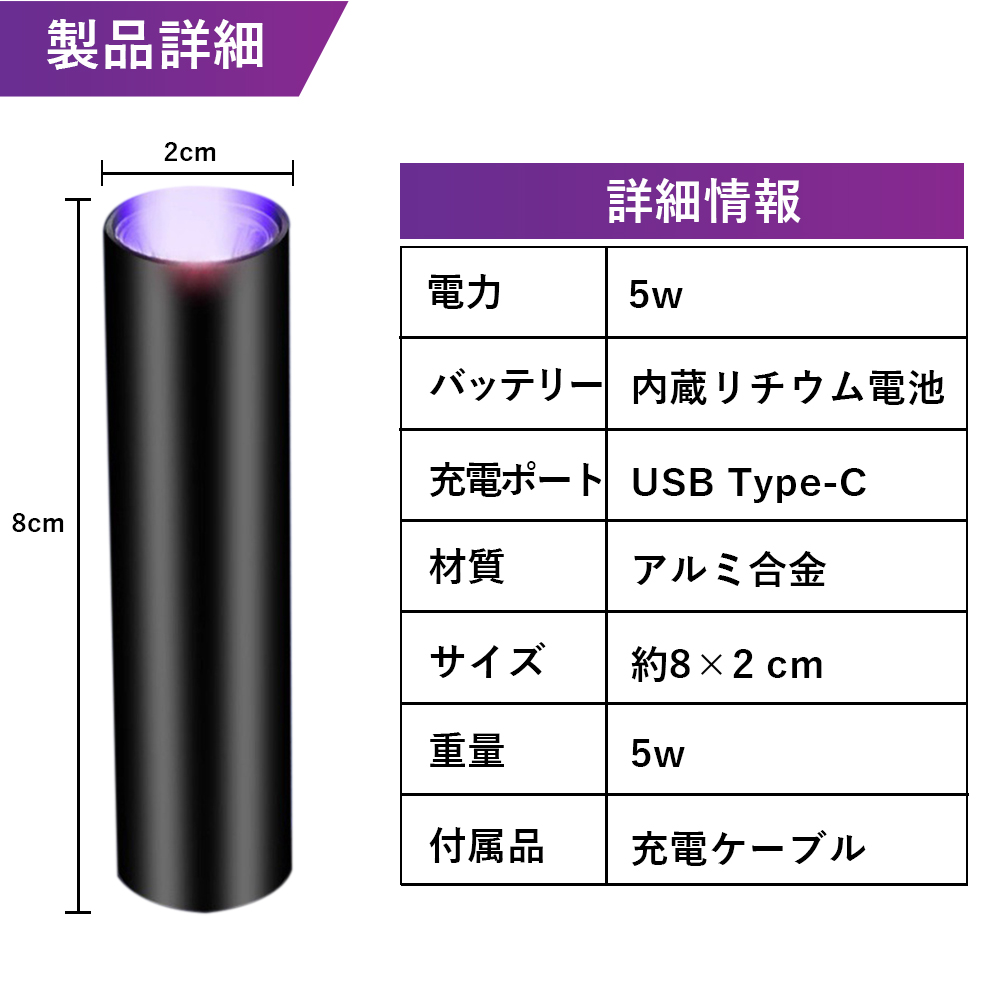 ブラックライト 紫外線ライト 懐中電灯 uvライト アニサキスライト USB