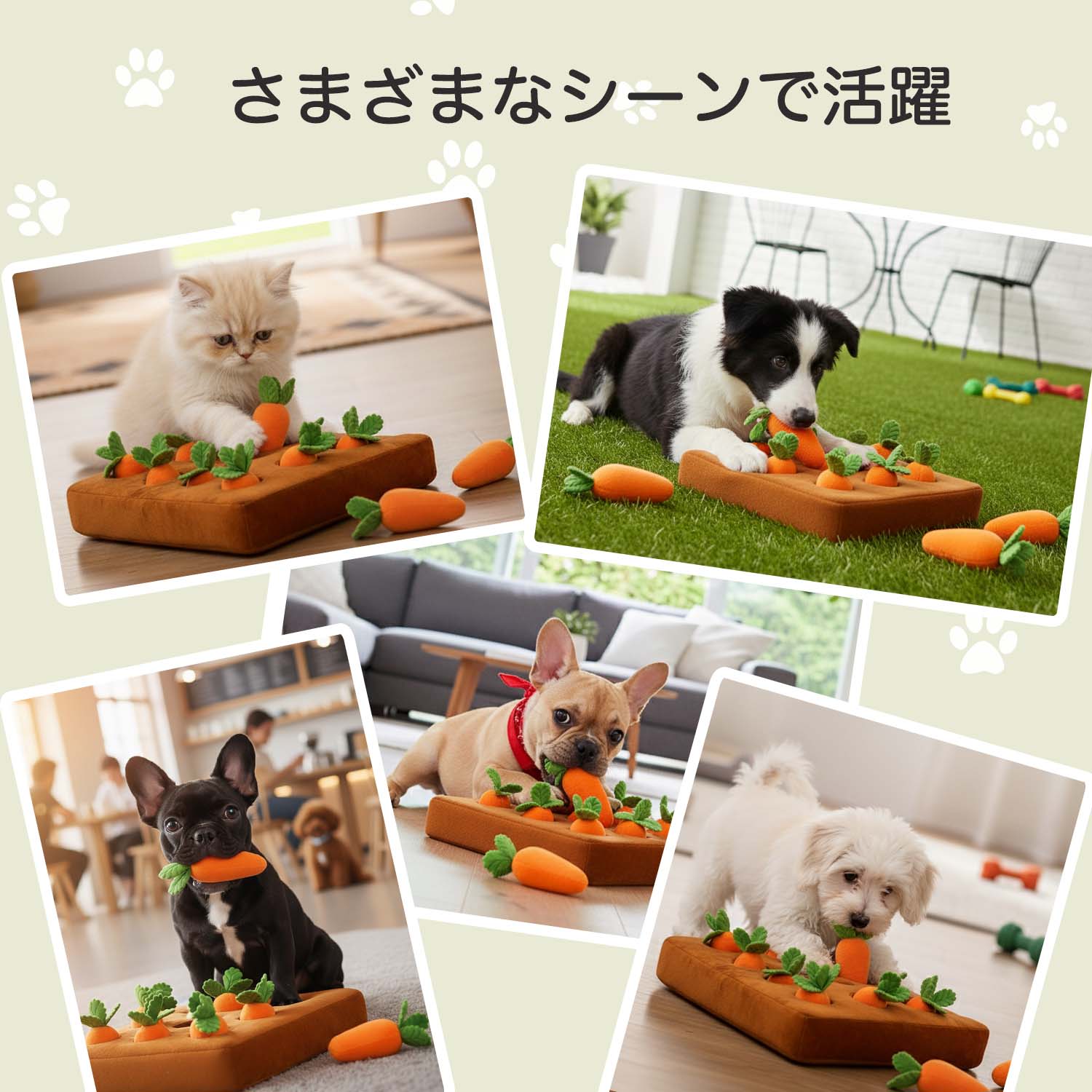 ビションフリーゼ犬 ビション ダックスンド ノーズワーク にんじん畑