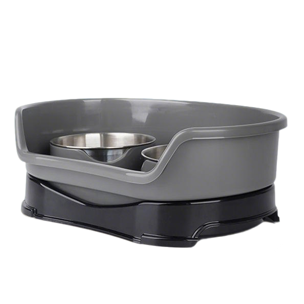 よりより-t　ペットカメラ　2ボウル、2タンクタイプ ステンレス皿声かけ 犬猫兼用ステンレス食器ダブルボウル給餌給水皿食べやすい設計滑り止め