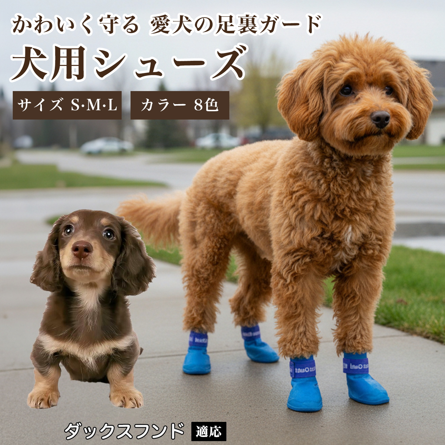 ダックスフンド犬種 ダックス 犬用シューズ防水滑り止め肉球保護ずれ