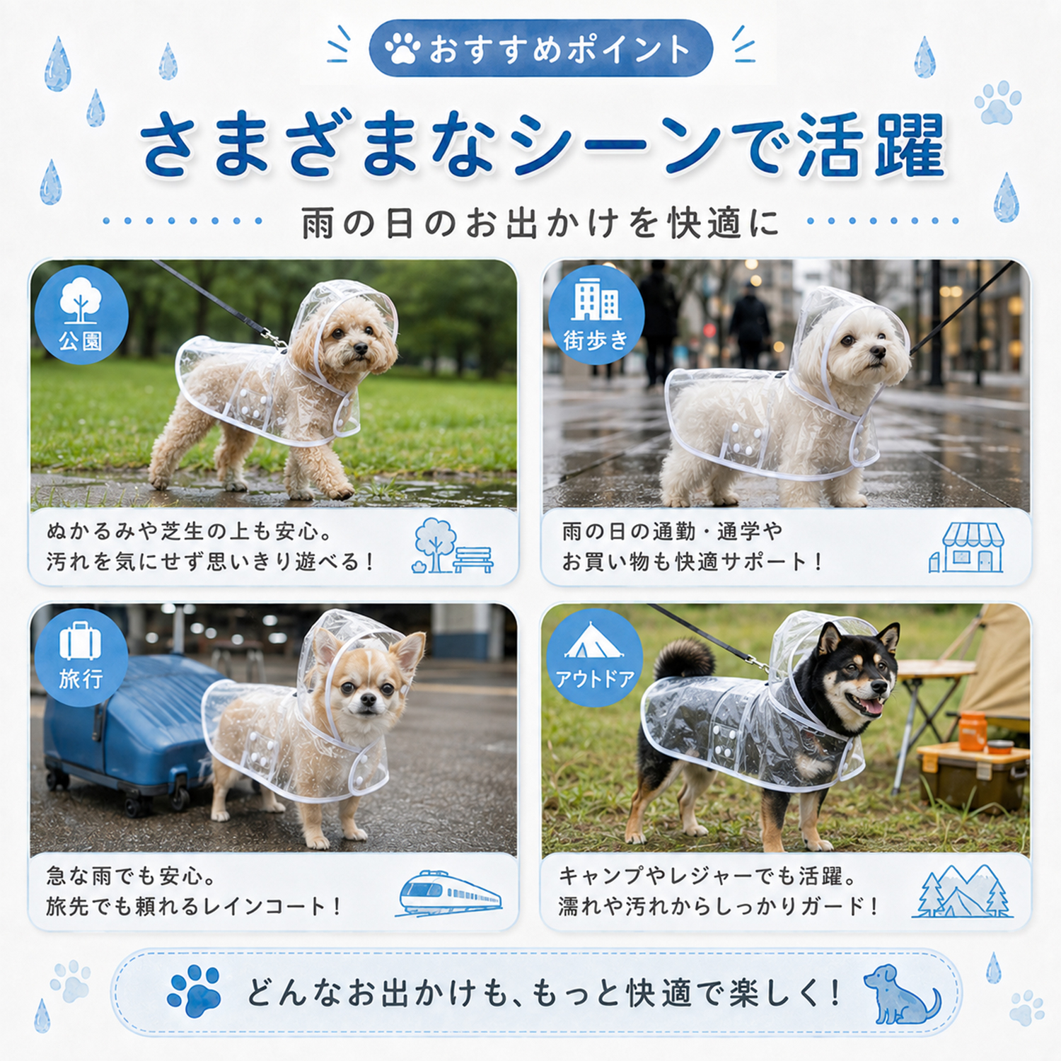 イタリアングレーハウンド犬 イタグレ 犬用 レインコート 透明 ペット