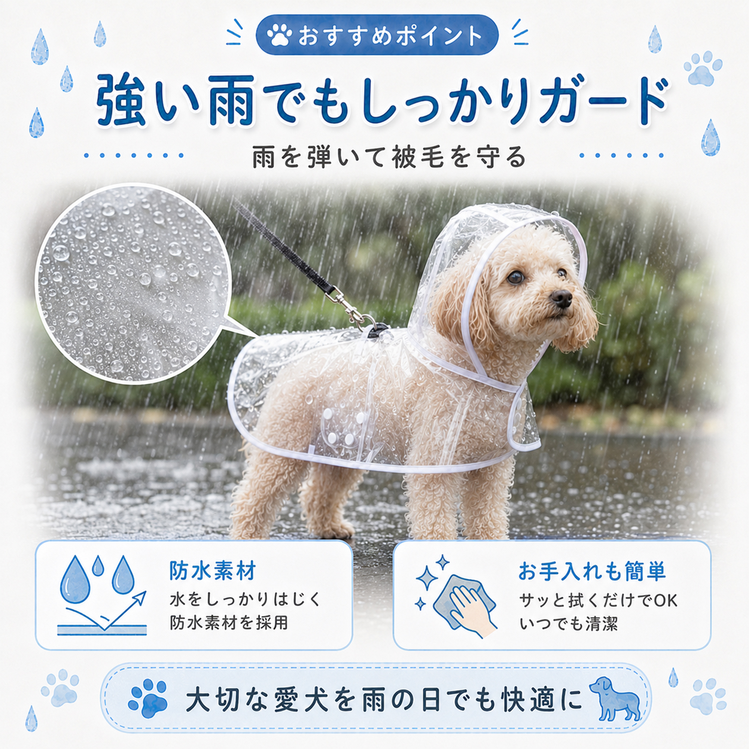 イタリアングレーハウンド犬 イタグレ 犬用 レインコート 透明 ペット