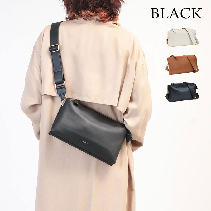 ORSETTO ブラックショルダーバッグ ORSETTOのショルダーバッグ SCATOLA ｜送料無料|BLACK | DANJO