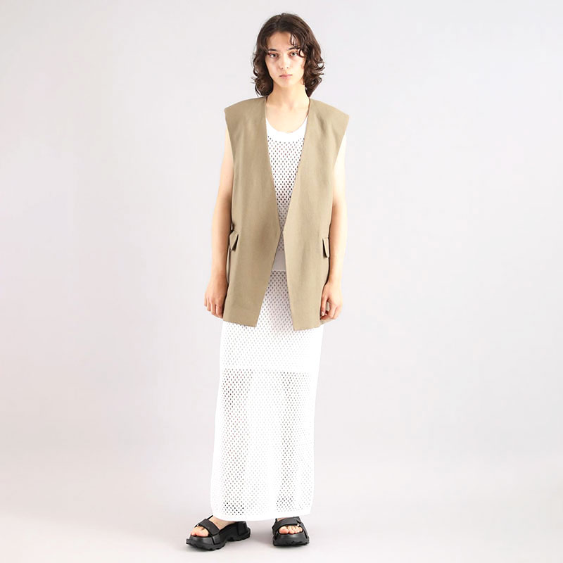SACRA（ファッション） SACRA サクラ ジレ リネン ノーカラー