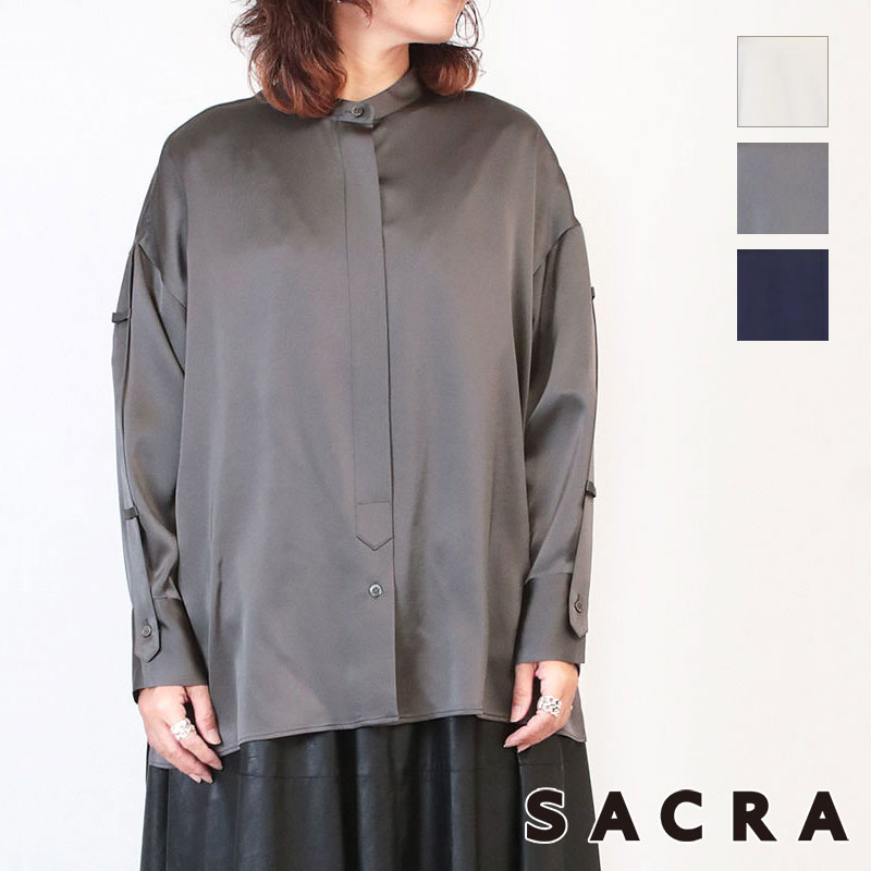 SACRA（サクラ） シャツ TRIACE SATIN SHIRT 124517071 正規品