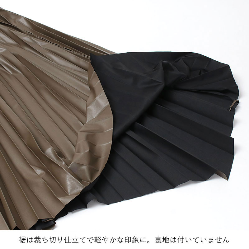 SACRA（サクラ） スカート プリーツスカート SYNTHETIC LEATHER PLEATS