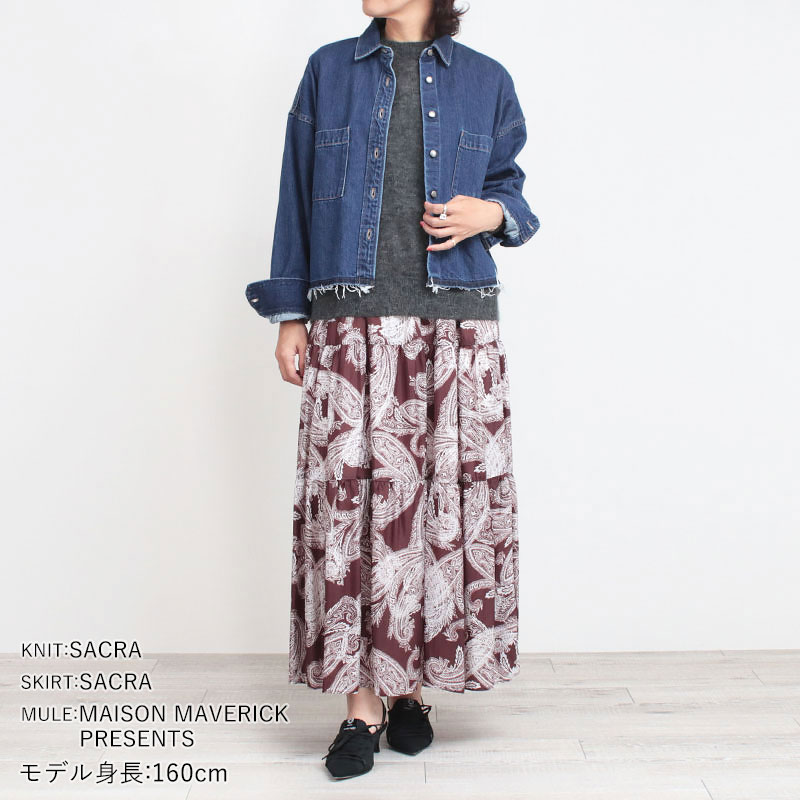 SACRA（サクラ） デニムシャツ AUTHENTICデニム クロップド丈 25FALL