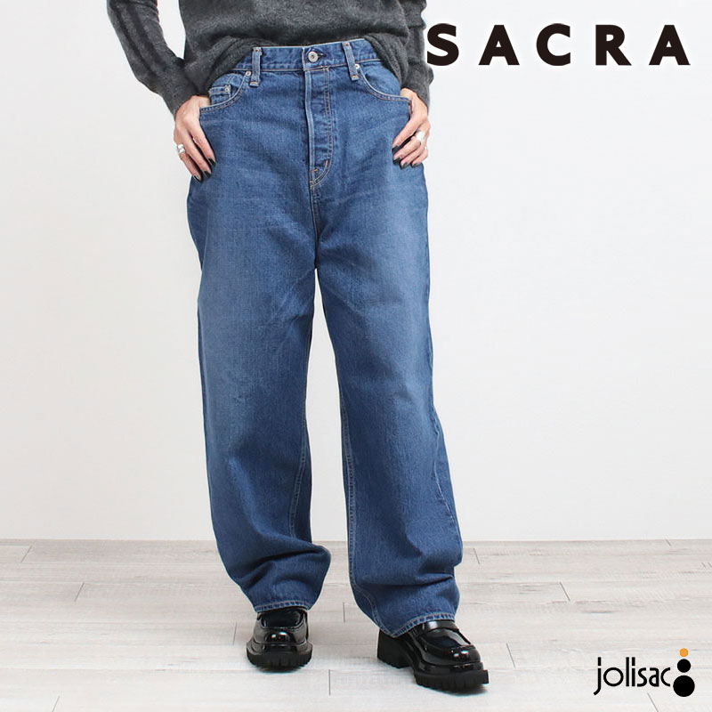 【Rさま専用】SACRA デニムパンツ サイズ36【タグ付新品】 SACRA（サクラ） デニム VINTAGEデニムパンツ 125615111 オーバー