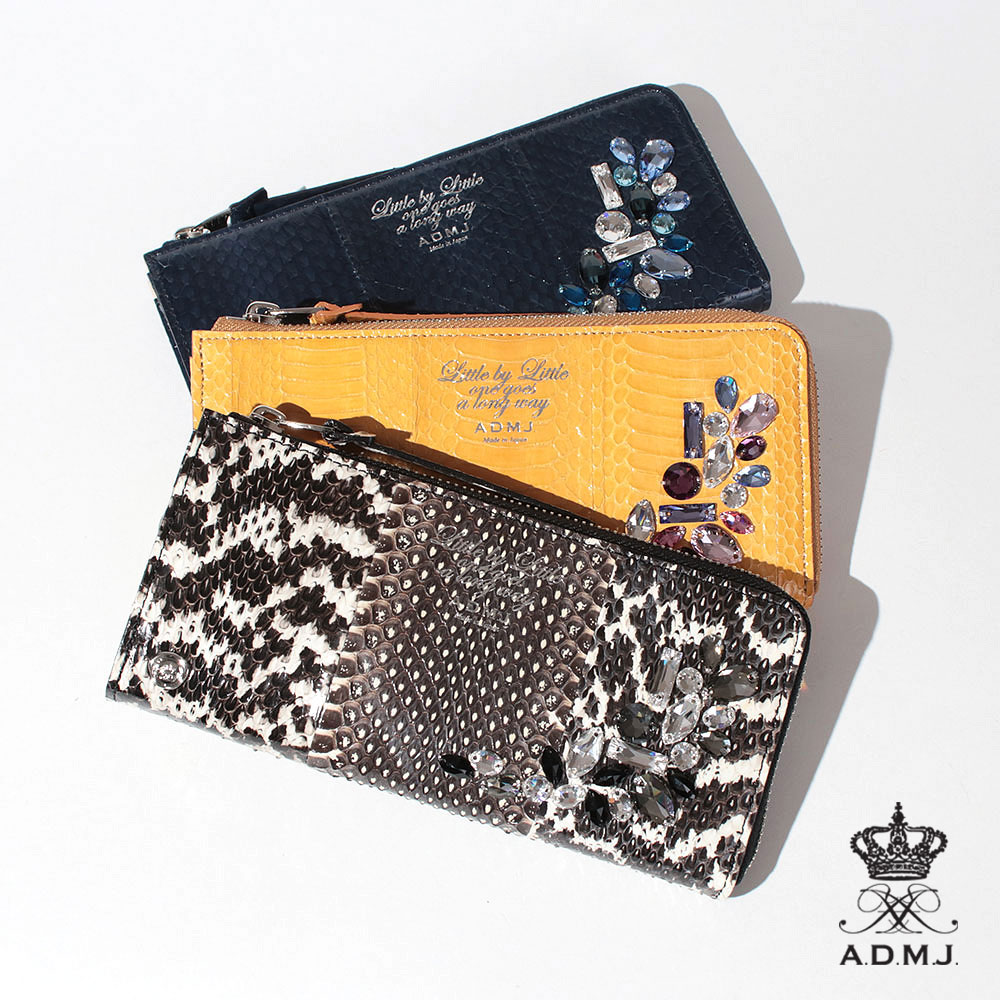 A.D.M.J ADMJ 財布 スネークレザー Lジップウォレット A.D.M.J ADMJ 財布 スネークレザー Lジップウォレット